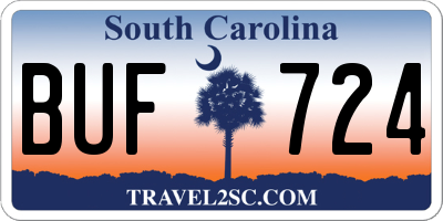 SC license plate BUF724