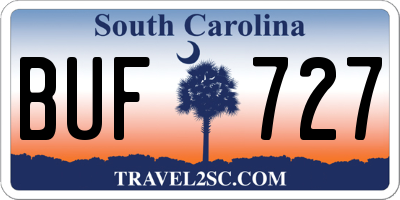 SC license plate BUF727