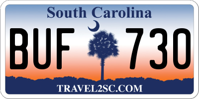 SC license plate BUF730