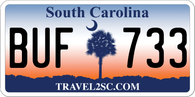 SC license plate BUF733