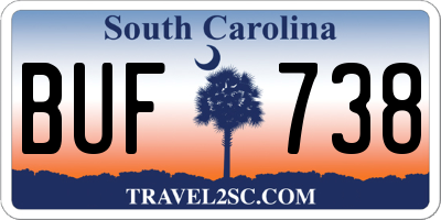 SC license plate BUF738