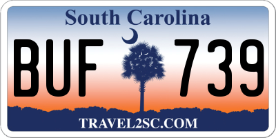 SC license plate BUF739