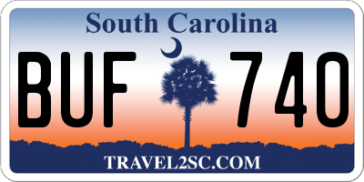 SC license plate BUF740