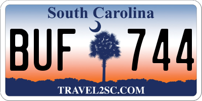 SC license plate BUF744