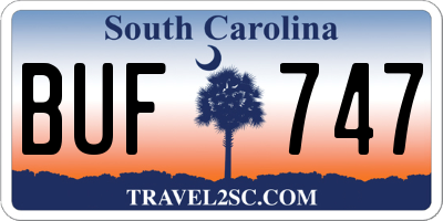 SC license plate BUF747