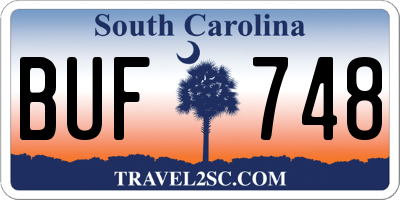 SC license plate BUF748
