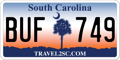SC license plate BUF749