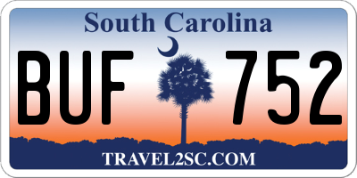 SC license plate BUF752