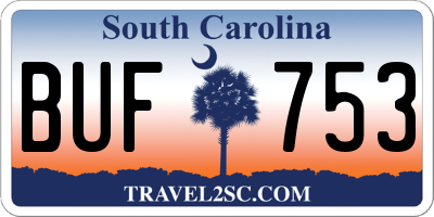 SC license plate BUF753