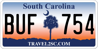 SC license plate BUF754