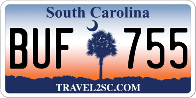 SC license plate BUF755