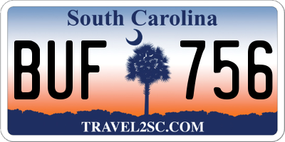 SC license plate BUF756