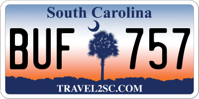 SC license plate BUF757