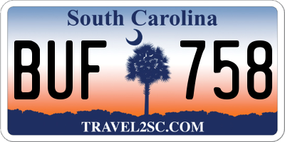 SC license plate BUF758