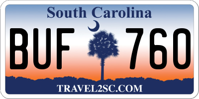 SC license plate BUF760