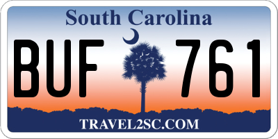 SC license plate BUF761