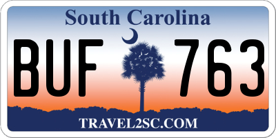 SC license plate BUF763