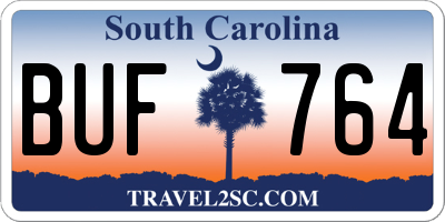 SC license plate BUF764