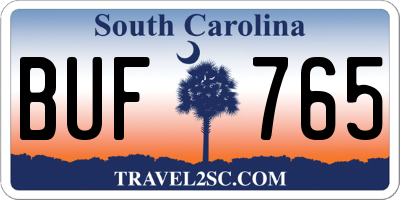 SC license plate BUF765