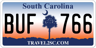 SC license plate BUF766