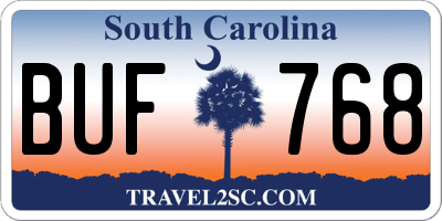 SC license plate BUF768