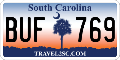 SC license plate BUF769