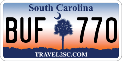 SC license plate BUF770