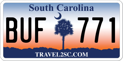SC license plate BUF771