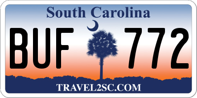 SC license plate BUF772