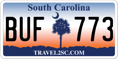 SC license plate BUF773