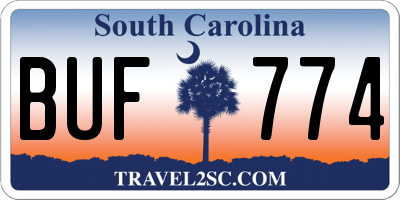 SC license plate BUF774