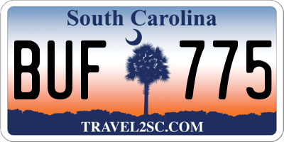 SC license plate BUF775