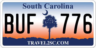 SC license plate BUF776