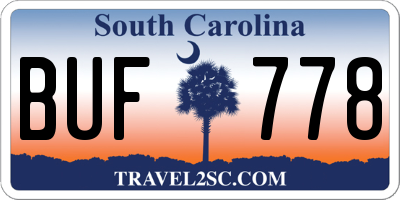SC license plate BUF778