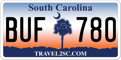 SC license plate BUF780