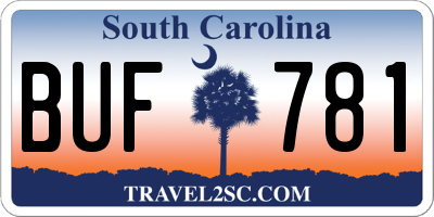 SC license plate BUF781
