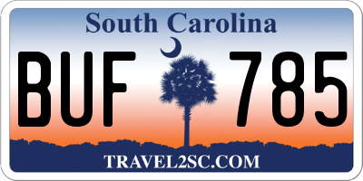 SC license plate BUF785