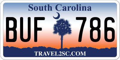 SC license plate BUF786
