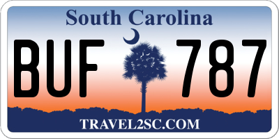 SC license plate BUF787