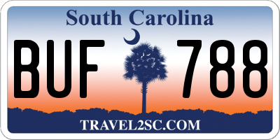 SC license plate BUF788
