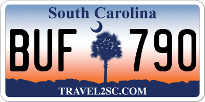 SC license plate BUF790