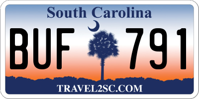 SC license plate BUF791