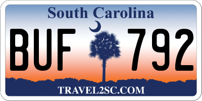 SC license plate BUF792
