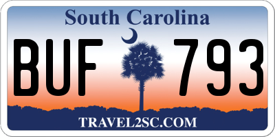 SC license plate BUF793