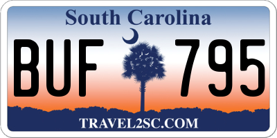 SC license plate BUF795