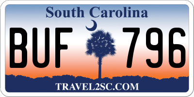 SC license plate BUF796