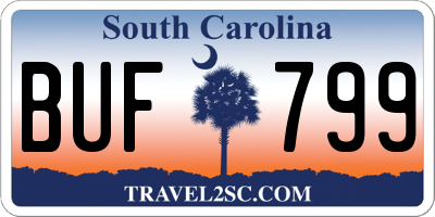 SC license plate BUF799