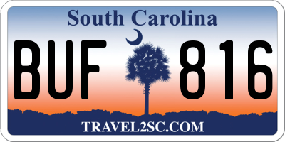SC license plate BUF816