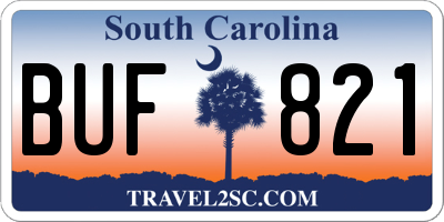 SC license plate BUF821