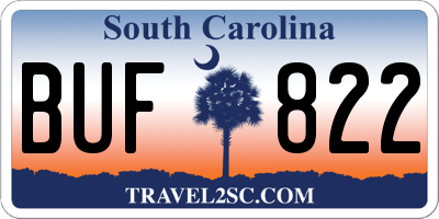 SC license plate BUF822